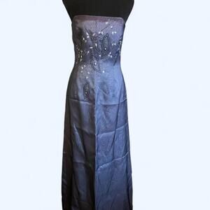 Laundry by Shelli Segal Blue strapless dress with beaded bodice Size 4 NEW